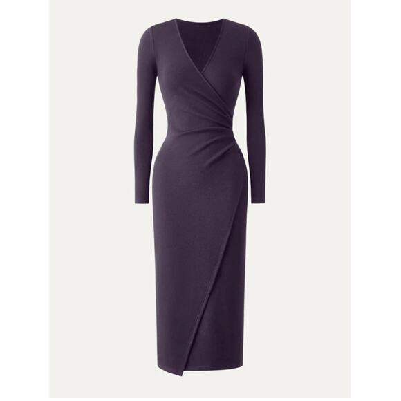 OGL Dresses & Skirts - OGL MaxWarm Surplice Wrap Long Sleeve Dress NWT SIZE M